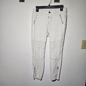 a.n.a Women's Cropped White Jeans